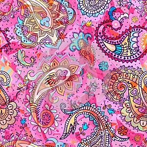 Colorful Paisley pattern photo