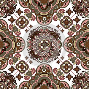 Colorful Paisley seamless pattern. Indian ornamental wallpaper