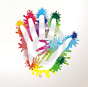 Colorful paited hands