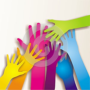 Colorful paited hands