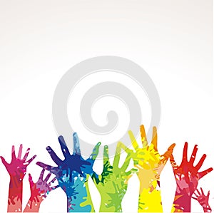 Colorful paited hands