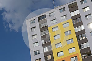 Colorful panel house detail photo