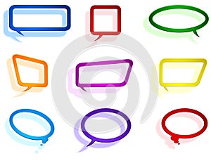 Colorful paper chat elements