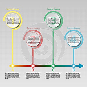 Colorful paper circle with colorful line for website presentation cover poster design infographic illustration concept