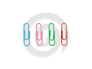 Colorful paper clip isolated on white background with clipping path