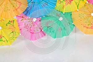 Colorful paper cocktail umbrella