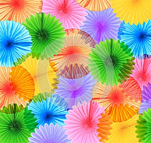Colorful paper fans