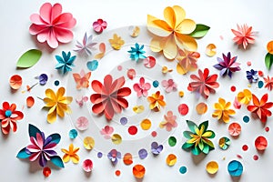 colorful paper flower craft. tolerance towards others. inventiveness in children\'s crafts