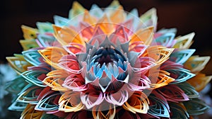 Colorful Paper Flower Weaving: Detailed And Intricate Composition
