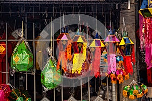 Colorful paper lantern for decoration in Loy Kratong