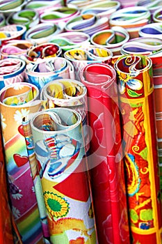 Colorful paper rolls