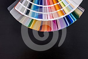 Colorful paper sampler of wall painting tones