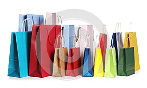 Colorful paper shopping bags