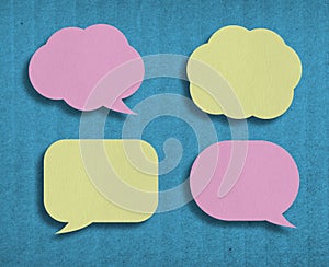 Colorful paper speech bubbles