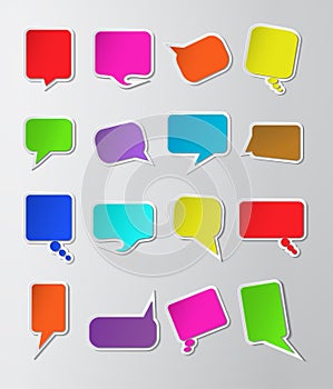colorful paper speech bubbles