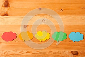 Colorful paper speech bubbles