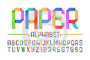 Colorful paper style font