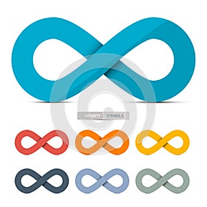 Colorful Paper Vector Infinity Symbols Set