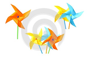 Colorful paper windmill pinwheels