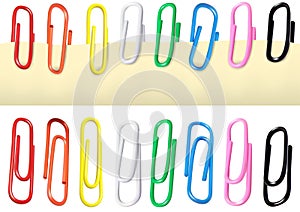 Colorful Paperclips isolated on a White