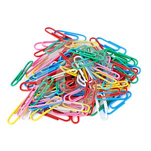 Colorful paperclips isolated