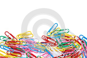 Colorful paperclips isolated