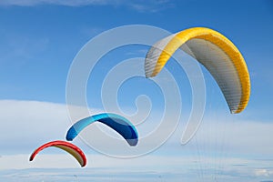 Colorful parachute flying