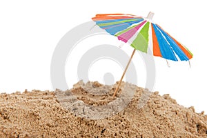 Colorful parasol at the beach