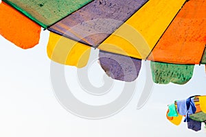 Colorful parasol on the beach