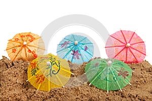 Colorful parasols at the beach
