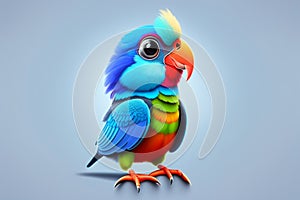 A colorful parrot with blue feathers and a red beak Generative AI