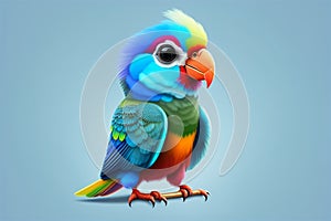 A colorful parrot with blue feathers and a red beak Generative AI