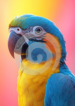 Colorful parrot, detailed painting, vivid colors. photo