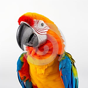 Colorful Parrot A Dignified And Flamboyant Close-up In The Style Of Juergen Teller