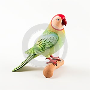 Colorful Parrot Figurine On Wooden Stick