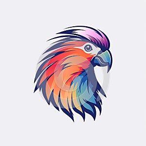 Colorful Parrot Head Logo Design And Illustration