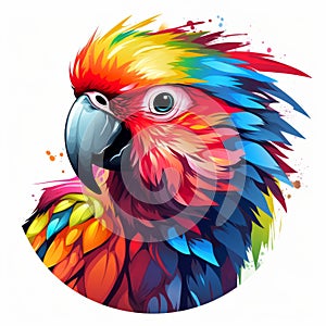 Colorful Parrot Illustration With Artgerm Style