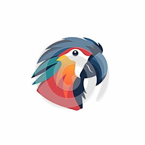 Colorful Parrot Logo Design With Strong Facial Expression photo