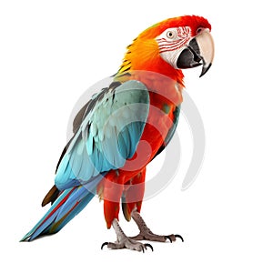 colorful parrot isolated on white background