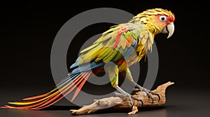 Colorful Parrot Model In American Studio Craft Style