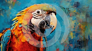 Colorful Parrot Portrait: Vibrant Artwork By Dusan Djukaric
