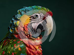 Colorful parrot with vibrant feathers and striking features