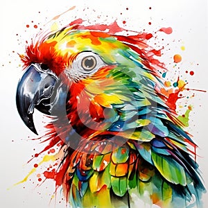 Colorful Parrot Watercolor Painting Print By Slaveika Aladjova