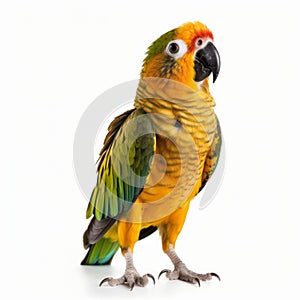 Colorful Parrot On White Background: High Resolution Stock Photo