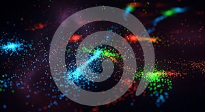 Colorful Particles Abstract Data Visualization Digital Art Futuristic Glow