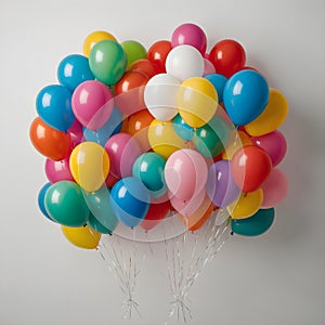 Colorful party balloons for festive party and happy birthday decoration