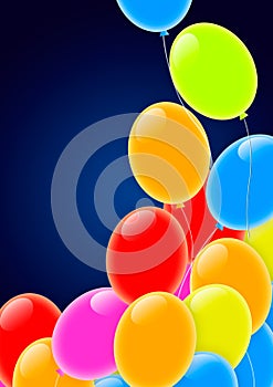 Colorful Party Balloons Flying into the Sky