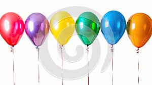 Colorful Party Balloons Isolated on White Background