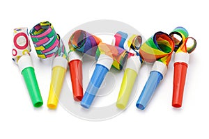 Colorful party blowers photo