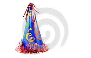 Colorful Party Hat On White